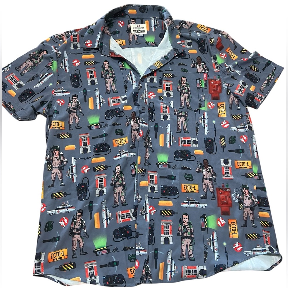 RSVLTS Ghostbusters Graphic Button Down Shirt